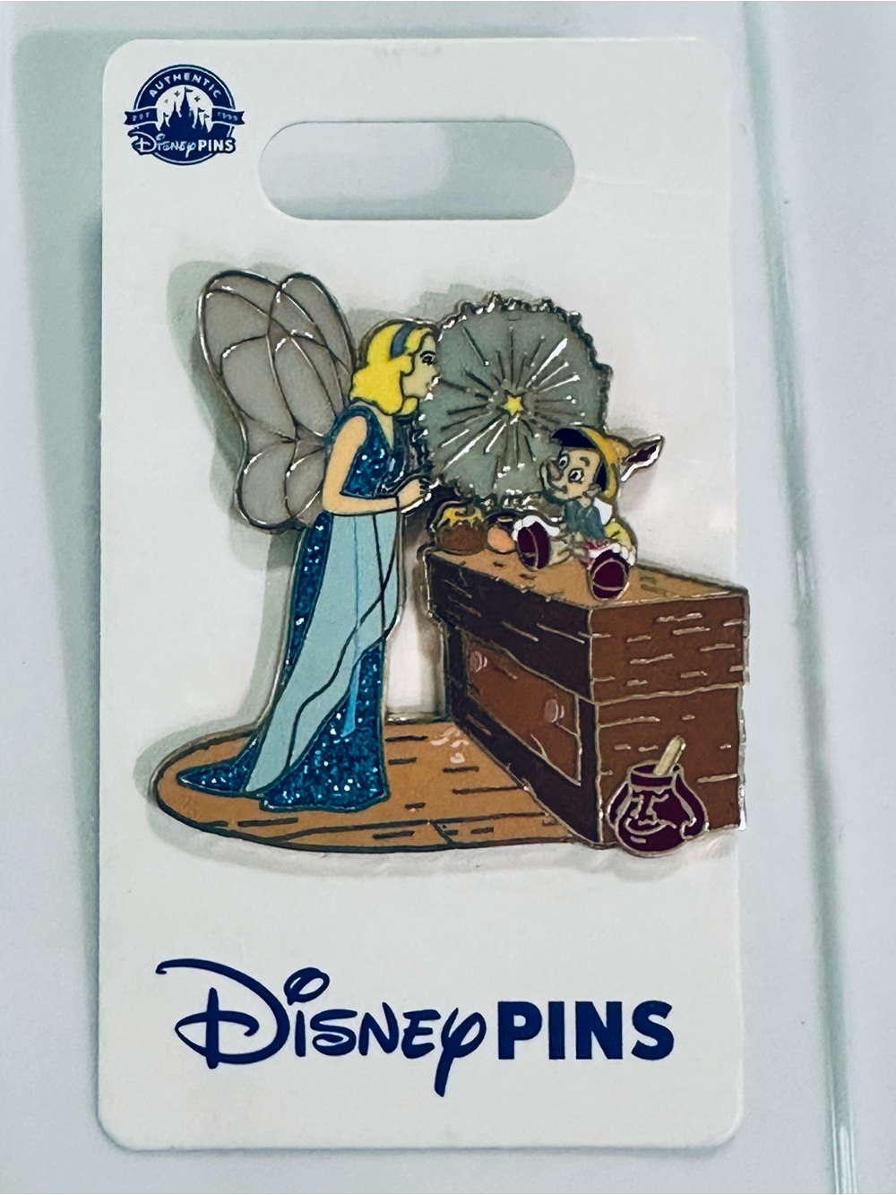 Disney Parks Pinocchio and Blue Fairy Storybook Pin